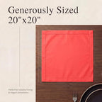 Urban Villa Hemstitch Cloth Dinner Napkins Cotton 20”x20” (Set of 12)-Red