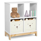 Delta Children babyGap Tate 4-in-1 Convertible Crib + Brannan Bear Bookcase with Bins + Brannan Bear Wall Shelf with 4 Hooks, Bianca White/Natural (Bundle)