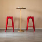 30-inch Backless Metal Bar Stool Stackable Heavy-Duty Counter-Height Chair for Home Bars Patios Kitchen Islands Cafes Restaurants Bistros and Dining Areas for Indoor & Outdoor Use, Red
