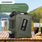 COOZMENT 3.2 Gallon/5 Gallon Water Containers with Spigot, BPA Free Water Jug, Military Green Water Tank, Multifunction Water Storage Containers for Camping Outdoor Hiking,Emergency Storage