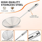 Swify Spider Strainer Set of 3 Asian Strainer Ladle Stainless Steel Wire Skimmer Spoon with Handle for Kitchen Frying Food, Pasta, Spaghetti, Noodle-30.5cm, 32cm, 35cm