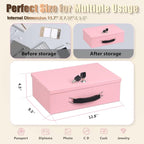 xydled Fireproof Document Box with Key Lock, Fire Safe Box, Pink | Fire and water resistant lock box for documents, passports, cash and valuables, keeping secure at home, 12.8 x 8.5 x 4.5 Inch