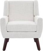 UIXE Accent Chair, Fabric Upholstered Armchair for Living Room, Comfy Arm Chair Single Sofa Bedroom Side Reading Seat - Flax Beige