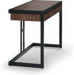 SIMPLIHOME Erina SOLID ACACIA WOOD Modern Industrial 48 Inch Wide Small Desk in Distressed Charcoal Brown, For the Office Desk, Writing Table, Workstation and Study Table
