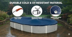 Aboveground Pool Winter Cover, Fits 12’ x 18’ Oval, Solid Blue – Includes Winch and Cable for Easy Installation – Superior Strength & Durability, Treated for UV Protection, WC1218OV
