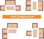 4 Piece Patio Furniture Sets, All-Weather Wicker Conversation Sets, Outdoor Rattan Sectional Sofa Chair with Cushions and Coffee Table for Balcony, Garden, Backyard, Brown