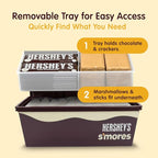 Mr. Bar-B-Q Hershey's Smores Caddy Tray Organizer - Smores Station Box to Store All Essentials On The Go for Picnics, Camping w/Removable Tray & Carrying Handle - No Food Items Included - 00262HSY