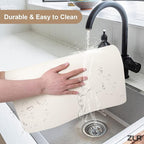 ZLR XXL Coffee Bar Mat for Barista Workstation, 20"x24", Creamy | Pro Home Cafe Station, Absorbent Dish Drying Mat, Stain-Hiding Top, Fits Multi-Appliance, Cup Display & Knock Box