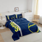 Feelyou Kids Softball Comforter Set King Size Sports Game Bedding Set for Boys Girls Teens Bedroom Decor Baseball Comforter Women Men Softball Gaming Duvet Set with 2 Pillow Case