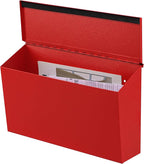 KYODOLED Wall-Mount Mailbox, Large Capacity Mail Box, Galvanized Steel Rust-Proof Metal Post Box, Mailboxes for Outside,15.7"x9.9"x4.9" Red