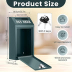 Yaocom Safe Metal Cash Box for Farm Stand – Money Drop and Secure Donation Collection, Wall Mount Lockable Unit with Pre Drilled Holes for Outdoor Self Serve(Dark Green,10.2 x 5.7 x 2.8 Inch)