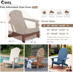 okcool Patio Adirondack Chair Cover 2 Pack,Waterproof Heavy Duty Outdoor Chair Covers,Patio Adirondack Chair Cover for Outdoor Chair,(30 W x 34 D x 36 H inches),Beige & Brown
