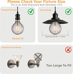 G125 Edison LED Bulb,4W Dimmable E26,2200K Smoke Striated Glass | Vintage Oversized Large Edison Bulb, Soft Warm Lighting, Dim, Widely Used In Stores, Coffee Shops & Indoor Outdoor Scenes