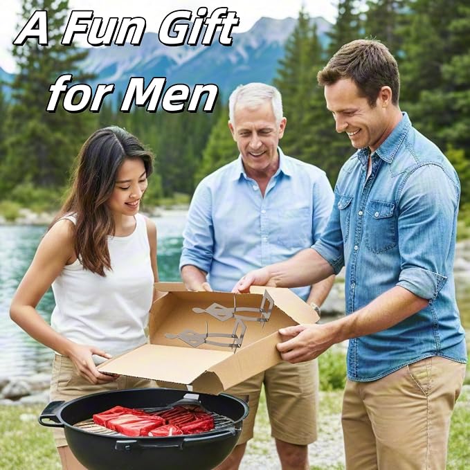 8 PCS Funny Hot Dog Holder for Grilling-Portable Hot Dog Roaster-Reusable Stainless Steel Hotdog and Sausage Stand-Funny Birthday Gifts for Men-BBQ Grill Accessories