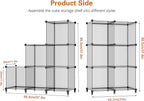 HOMIDEC 6-Cube Light Grey Cube Storage Organizer, Modular Storage Shelf with Hammer, Bin Cabinet Closet Bookshelf for Living Room, Bedroom, Office, Each Cube Size 11.8 x 11.8 inch