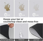 ZLR Coffee Bar Mat for Keurig & Nespresso, 12"x16" Small, Light Gray | Absorbent Dish Drying Mat, Stain-Hiding PU Leather Top, Non-Slip Rubber Back, Heat-Resistant, Fits Frother & Pour-Over