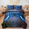 NTBED Game Console Comforter Set for Boys Girls Kids 3D Gaming Geometric Lightweight Microfiber Bedding Sets (Multi, Queen)