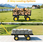 1200 lbs Steel Garden Cart, Heavy Duty Yard Utility Wagon with 10" Pneumatic Tires, Removable Mesh Sides and 180° Rotating Anti-Slip 2-in-1 Convertible Handle