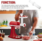Meat Grinder Pusher Tool for Kitchenaid Lem Meat Sausage Food Grinders, Meat Grinder Plunger Pusher Length 9.8" Stuffing End OD 1.5"- Kitchen Food Grinder Attachment (1 Pcs)