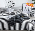 White and Black Stripes Comforter Set Cal King Women Bedding Set Soft Durable White Striated Bedding Set Black Stripes Cal King Quilts Hotel Quality Comforter Girls White Black Stripes Bed Set