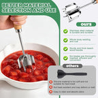 304 Stainless Steel Meat Chopper & Masher - Heavy Duty 6 Curve Blades Ground Beef Chopper Tool Potato Masher Hamburger Smasher Tool