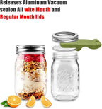 Mason Jar Opener and Canning Tool, Compatible with Mason Jar Lids, Releases Vacuum Seal on Wide Mouth and Regular Mouth, Magnetic Lid Lifter for Canning, Pickling (Military Green)