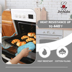 Joyhalo 4 Pack Pot Holders for Kitchen Clearance | Cotton Oven Holder with Great Heat Resistance, Potholders Sets for Kitchen, Countertops, Hot Pots and Pans, Aqua