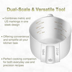 1PCS 2/3Cup (160ml, 5.3oz) Single Measuring Cup, Etched Inner Scale Stainless Steel Measure Scoop, Metric and US Measurement, Dishwasher Safe