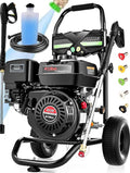 4200PSI Gas Pressure Washer 4.0GPM Gas Power Washer 212CC Gas Powered Washing Machine Commercial High Pressure Washer with 25ft Hose&5 Nozzles for Patio Garden Yard Vehicle,EPA/CARB/ETL (Black)