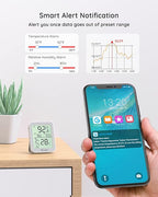 Govee Indoor Hygrometer Thermometer 2Pack H5075 with Bluetooth App Control | Room Temperature Humidity Meter, 164ft Remote Monitor, Smart Alerts, 2 Years Data Storage Export, for Bedroom Wine Cellar