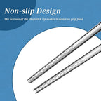 Stainless Steel Chopsticks, Titanium Plated Metal Chopsticks, 9.8" Premium Japanese Korean Color Laser Engraved Cooking Chop Sticks, Dishwasher Safe, Reusable, Anti-slip, Anti-scald, 5 Pairs Gift Set