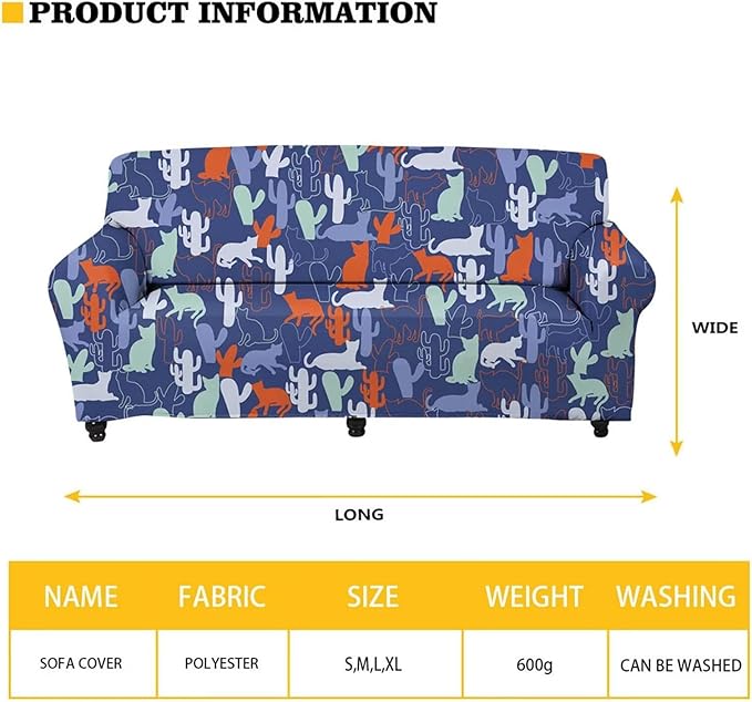 FKELYI Christmas Lights Sofa Furniture Protector with Elastic Bottom Easy Going Stretch Sofa Slipcover for Indoor Non-Slip Sofa Couch Cover M