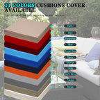 ClawsCover 9Pack Outdoor Seat and Back Cushions Replacement Covers Fit for 5 Pieces 4-Seater Wicker Rattan Patio Conversation Set Sectional Couch Furniture,Taupe-Include Covers Only (Large)