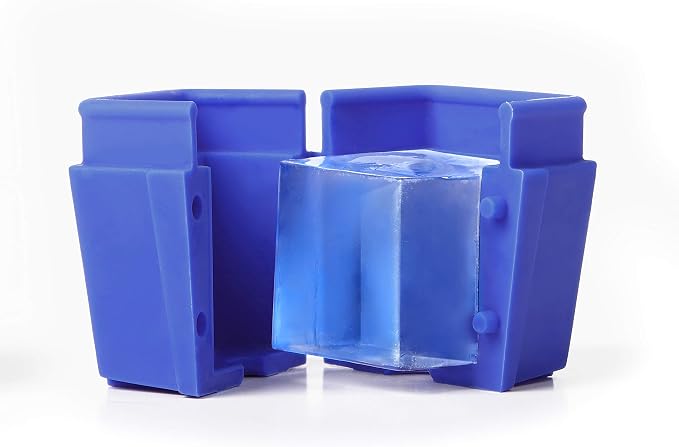 Dexas ice•ology Silicone Clear Ice Maker Tray for Crystal Clear Craft Cocktail Ice, 4 Count Square Cube Tray