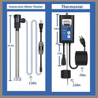 3000W 240V Immersion Water Heater Hot Tub & Inflatable Pool Portable Electric Submersible Water Heater with Thermostat, GFCI for spa tub, Bucket, Bathtubs, baptismal Pool & Above Ground Pool