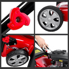 Self Propelled Lawn Mower Gas Powered with 50L Grass Bag Big Wheels 131cc Gas Engine 3 in 1 Mulch Bag Side Discharge Rear Wheel Drive for Hills Uneven 131CC