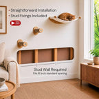 7 Ruby Road Alto Cat Wall Hammock Set — Wall Mounted Cat Shelves & Furniture with Climbing Steps for Large Cats, Holds 35 lbs, Indoor Climbing & Lounging, Replaceable Cushion