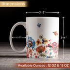 Maison d' Hermine Coffee Mug with Handles Tea Cups (12 Ounce, Pack of 1)