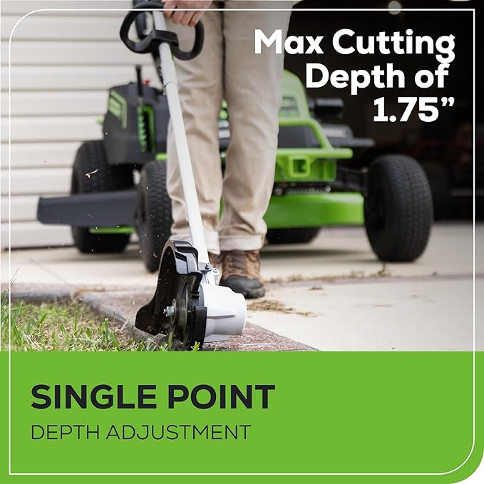 Greenworks 60V 8" Brushless Cordless Edger, 2.0 Ah Battery and Charger Included