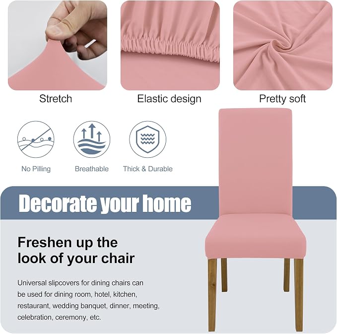 Dining Chair Covers, Stretch Seat Covers, Washable Furniture Protector | Washable, Stretch Fit, Soft, Non Slip, Dining Chair Covers, Seat Protector, Furniture Protector