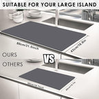 Extra Large Silicone Mat, 31.5x16.9 Large Silicon Placemats for Kids, Heat Resistant Matt for Kitchen Counter Non-Stick Table Mat for Dough and Pastry, Silicone Craft Mat for Kids, Dark Gray