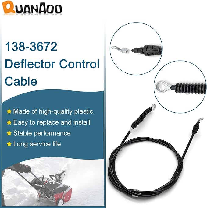 Deflector Control Cable 138-3672 for Toro 31875 37798 37799 38814 38819 Snow Thrower