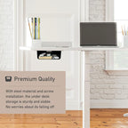Under Desk Storage Shelf Under Desk Drawer Storage for Sit Stand Desk, Table, Gaming Desk, Workstations Under Desk Organizer Adds Tray for Home and Office(Black)