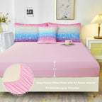 PERFEMET Blue Green Twin Comforter Set for Girls, 6 Pcs Colorful Rainbow Kids Bedding Sets, Tie Dye Ombre Twin Comforter Set with Sheets, Gradient Glitter Bed Sets for Bedroom Decoration