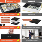 KYODOLED Fireproof Lock Box for Documents, Dual Combination and Key Lock Security with Carrying Handle, Metal Strong Safe Box to Keep Personal Items,Documents, Exterior 12.6" x 8.3" x 3.58", Black