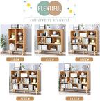 IOTXY Wooden Open Shelf Bookcase - 3-Tier Floor Standing Display Cabinet Rack with Legs, 8 Cubes Bookshelf, Pear Yellow