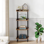 Bookcase 4 Tier Bookshelf, Vintage Small Bookshelf for Small Spaces, Wooden Book Shelf Small Bookcase for Living Room Bedroom