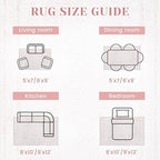 8x10 Area Rugs for Living Room: Washable Large Vintage Floral Rug Low Pile Non-Slip Boho Carpet for Bedroom Home Office Dining Room (Pink, 8'x10')