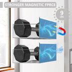 Magnetic Spice Rack Organizer for Fridge Seasoning Organizer for Kitchen Storage With Screw Magnetic Shelf for Oven, RV,Garage,Bathroom (Grey, 4pack)