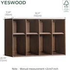 YESWOOD Modular Bookcase Storage Cubes, 100% Solid Rubberwood TV Stand Free Combination, Small Walnut Color Buffet Cabinet for Living Room Bedroom Study